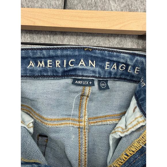 American Eagle Athletic Ripped Straight Blue Jeans Mens 31x34 NEW - Picture 3 of 5